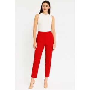 Selected Femme‎ Red High Waist Ankle Dress Pants Career Business Trousers